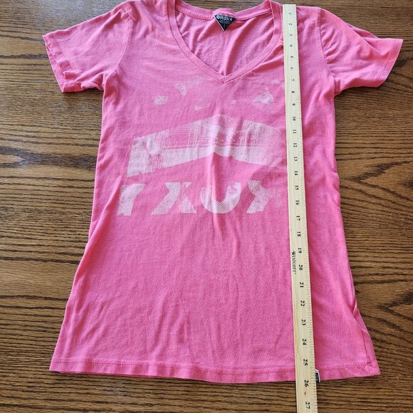 Roxy V-Neck Pink Top Women's Medium y2k 2000s Surfer Beach - Picture 6 of 6